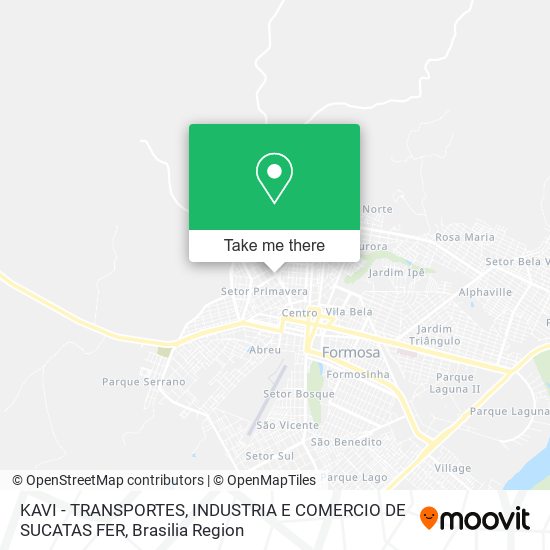 Mapa KAVI - TRANSPORTES, INDUSTRIA E COMERCIO DE SUCATAS FER