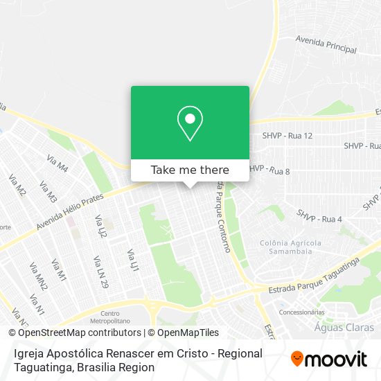 Mapa Igreja Apostólica Renascer em Cristo - Regional Taguatinga