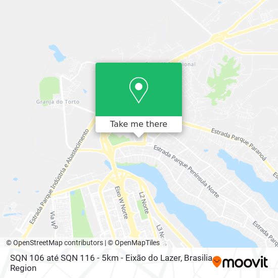 SQN 106 até SQN 116 - 5km - Eixão do Lazer map