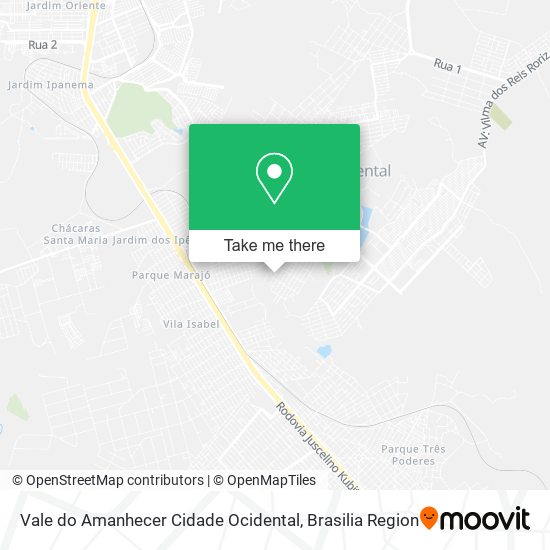 Vale do Amanhecer Cidade Ocidental map