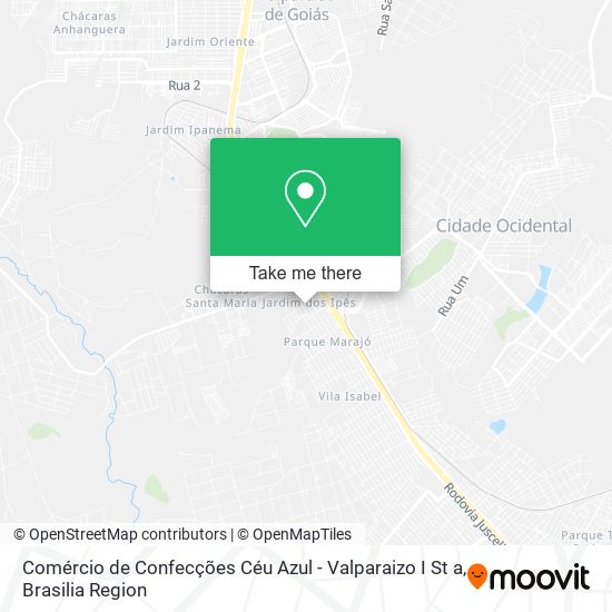 Comércio de Confecções Céu Azul - Valparaizo I St a map