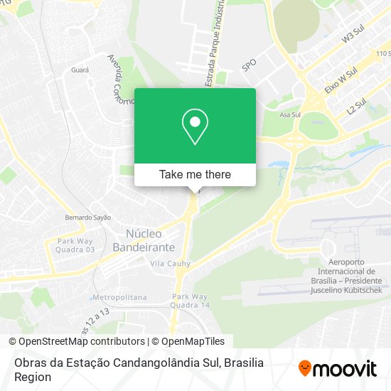 Obras da Estação Candangolândia Sul map