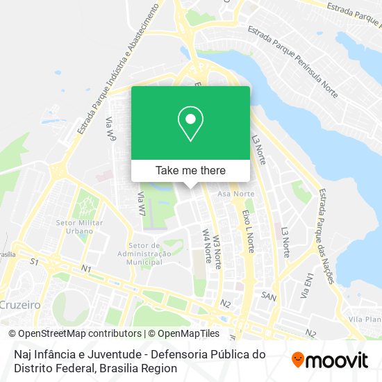 Naj Infância e Juventude - Defensoria Pública do Distrito Federal map