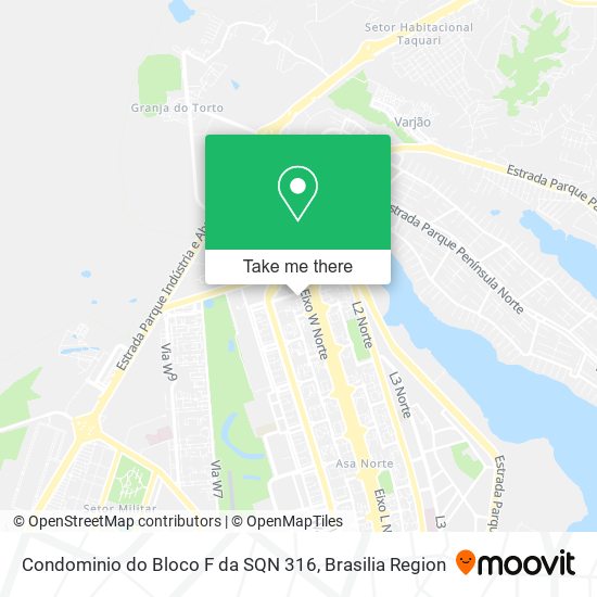 Mapa Condominio do Bloco F da SQN 316