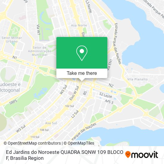 Ed  Jardins do Noroeste QUADRA SQNW 109 BLOCO F map