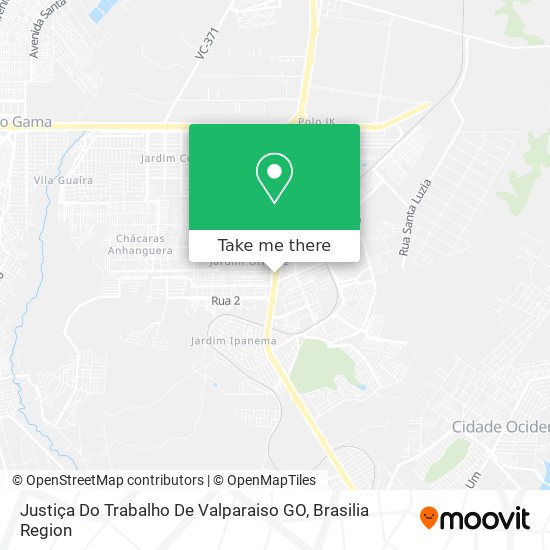 Justiça Do Trabalho De Valparaiso GO map