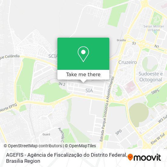 Mapa AGEFIS - Agência de Fiscalização do Distrito Federal