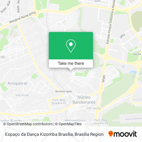 Mapa Espaço da Dança Kizomba Brasília