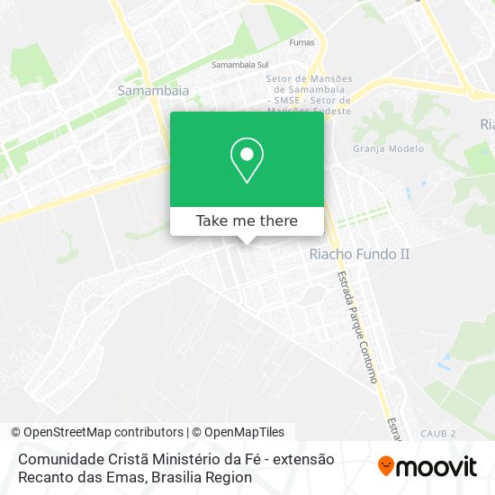 Mapa Comunidade Cristã Ministério da Fé - extensão Recanto das Emas