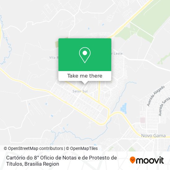 Mapa Cartório do 8° Ofício de Notas e de Protesto de Títulos