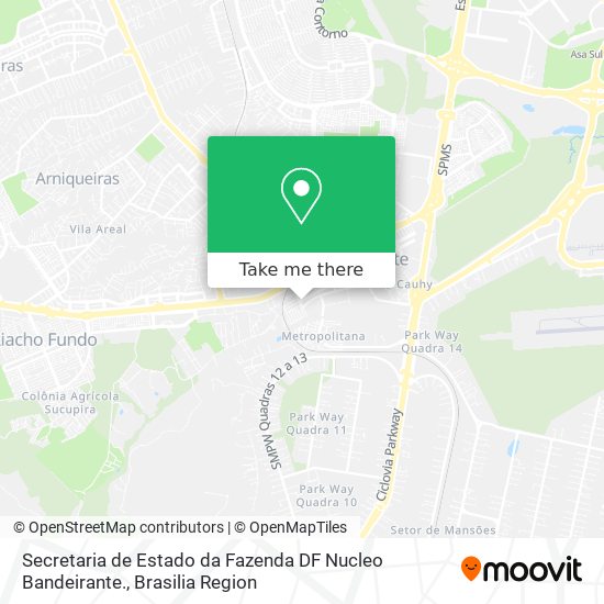 Secretaria de Estado da Fazenda DF Nucleo Bandeirante. map