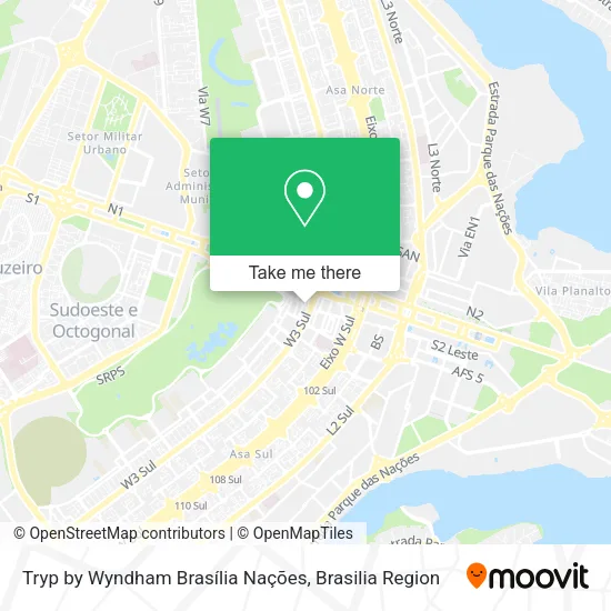 Tryp by Wyndham Brasília Nações map
