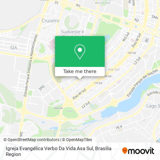 Mapa Igreja Evangélica Verbo Da Vida Asa Sul