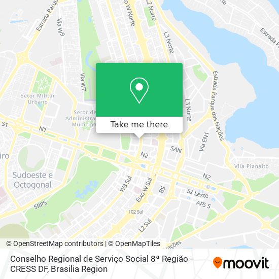 Conselho Regional de Serviço Social 8ª Região - CRESS DF map