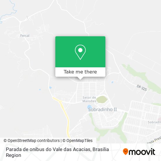 Parada de onibus do Vale das Acacias map