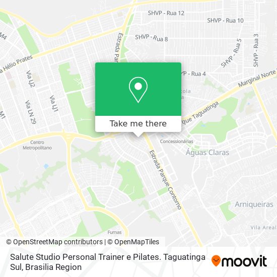 Mapa Salute Studio Personal Trainer e Pilates.  Taguatinga Sul
