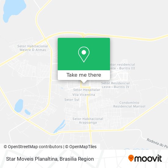 Star Moveis Planaltina map