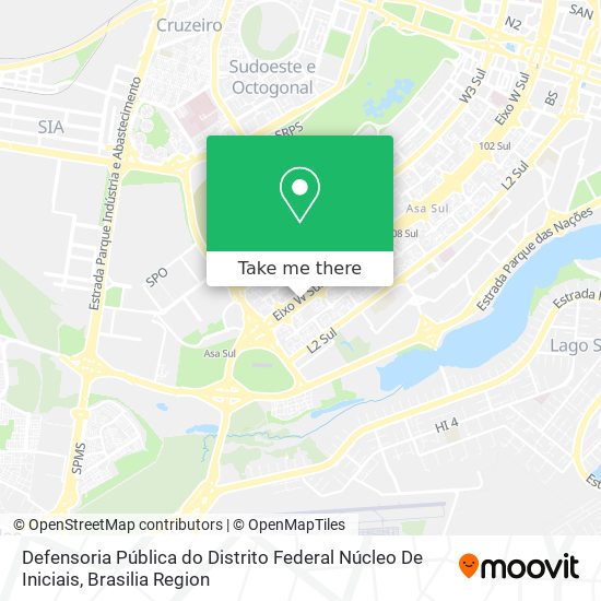 Defensoria Pública do Distrito Federal Núcleo De Iniciais map