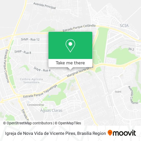 Mapa Igreja de Nova Vida de Vicente Pires