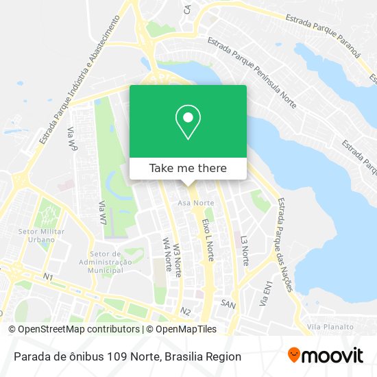 Parada de ônibus 109 Norte map