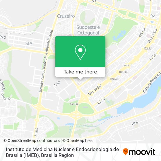 Instituto de Medicina Nuclear e Endocrionologia de Brasília (IMEB) map