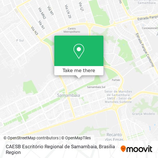 CAESB Escritório Regional de Samambaia map