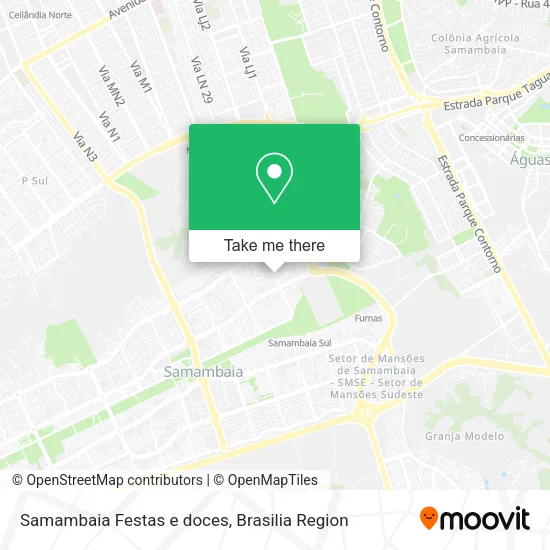 Samambaia Festas e doces map