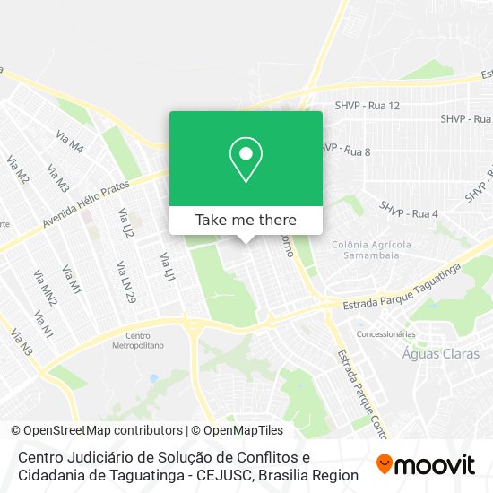 Centro Judiciário de Solução de Conflitos e Cidadania de Taguatinga - CEJUSC map