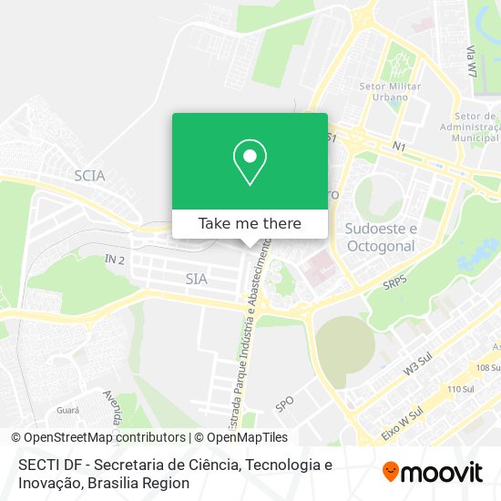 Mapa SECTI DF - Secretaria de Ciência, Tecnologia e Inovação