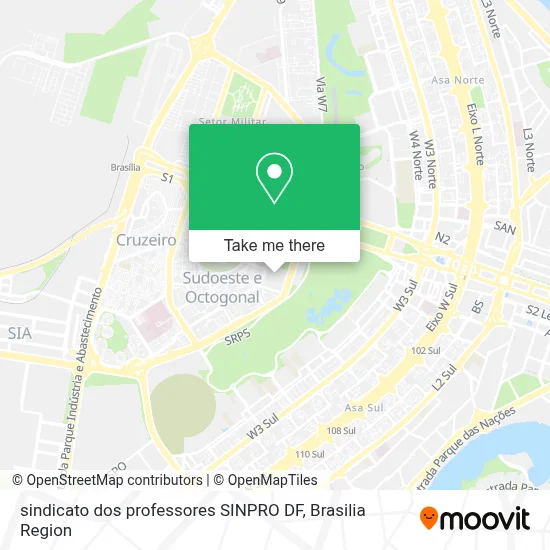 sindicato dos professores SINPRO DF map