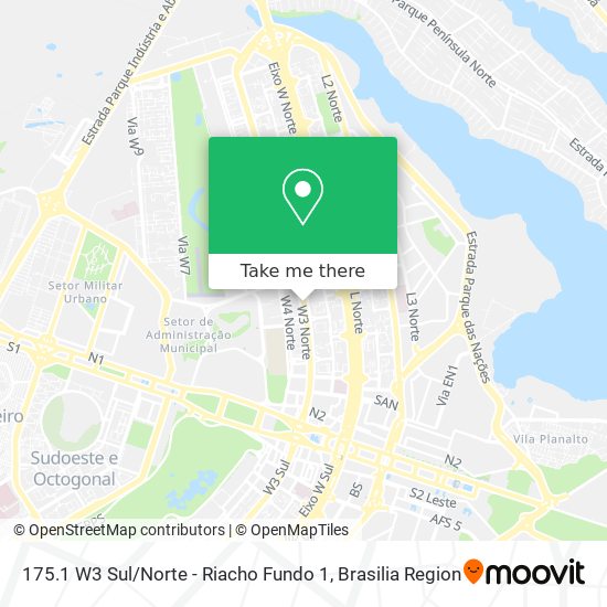 175.1 W3 Sul / Norte - Riacho Fundo 1 map