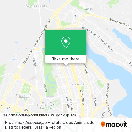Proanima - Associação Protetora dos Animais do Distrito Federal map