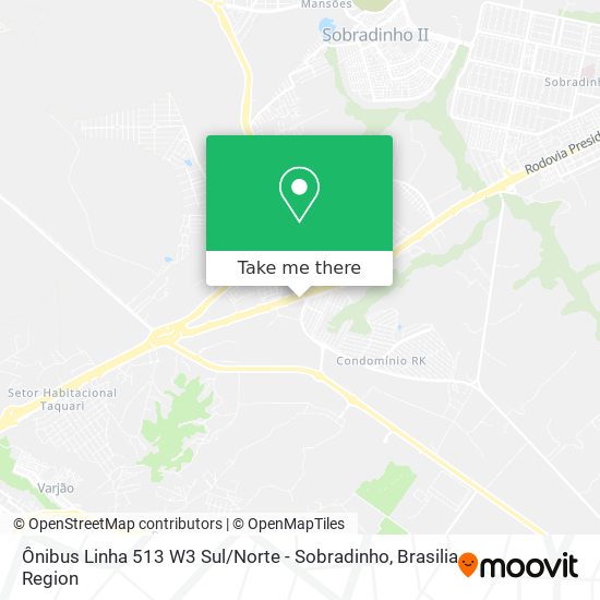 Ônibus Linha 513 W3 Sul / Norte - Sobradinho map