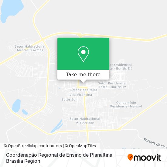 Coordenação Regional de Ensino de Planaltina map