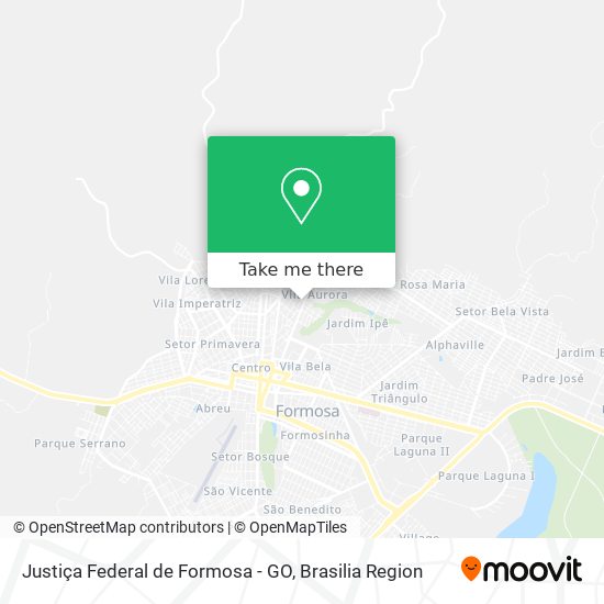 Mapa Justiça Federal de Formosa - GO