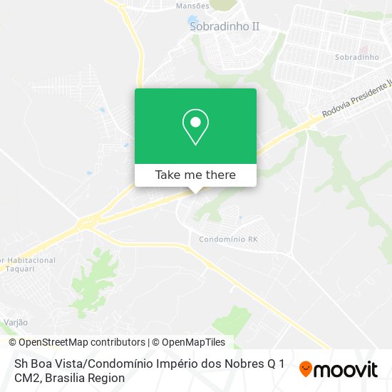 Mapa Sh Boa Vista / Condomínio Império dos Nobres Q 1 CM2