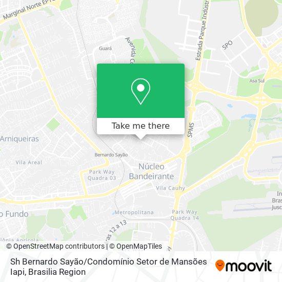 Sh Bernardo Sayão / Condomínio Setor de Mansões Iapi map