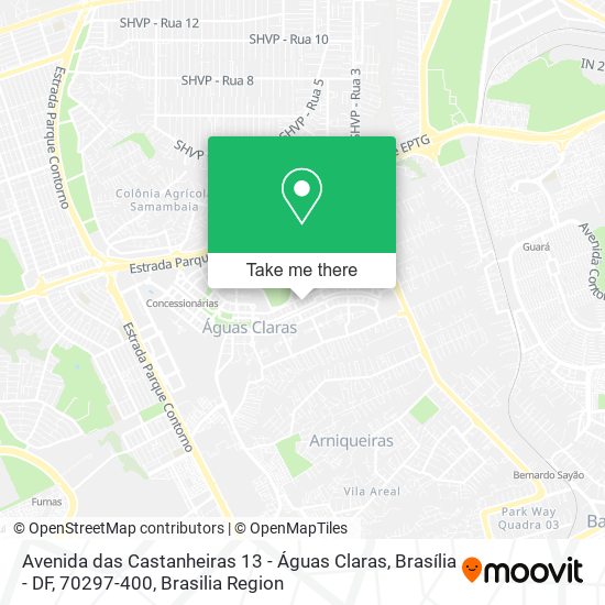 Avenida das Castanheiras 13 - Águas Claras, Brasília - DF, 70297-400 map