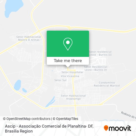 Ascip - Associação Comercial de Planaltina- DF map