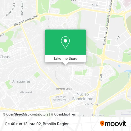 Qe 40 rua 13 lote 02 map