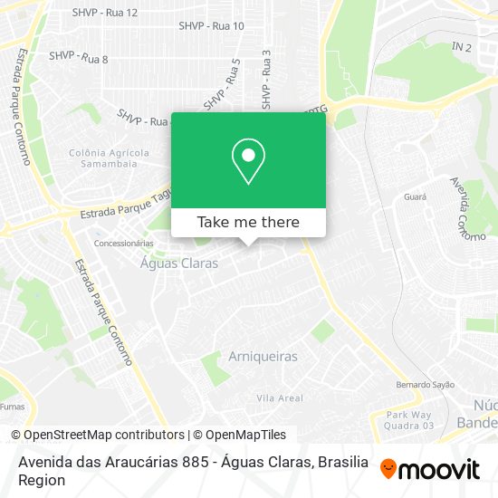 Mapa Avenida das Araucárias 885 - Águas Claras