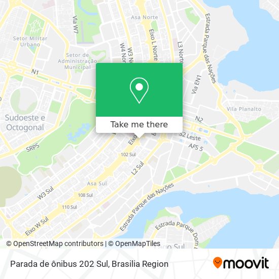 Parada de ônibus 202 Sul map