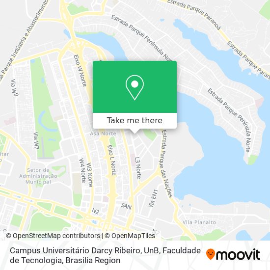 Mapa Campus Universitário Darcy Ribeiro, UnB, Faculdade de Tecnologia