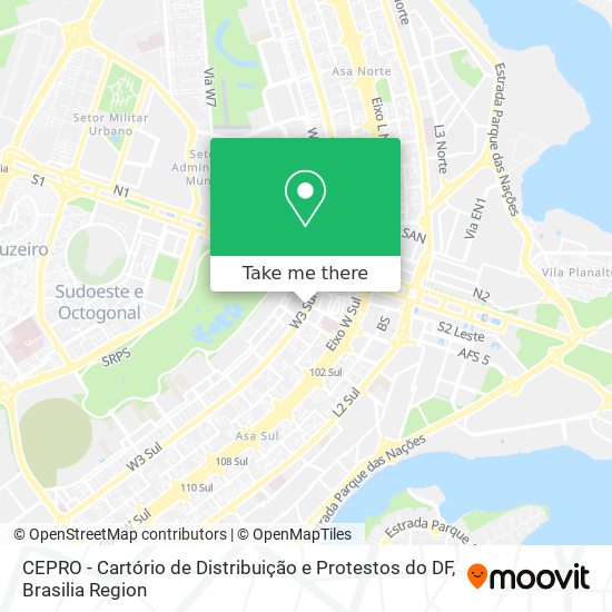CEPRO - Cartório de Distribuição e Protestos do DF map