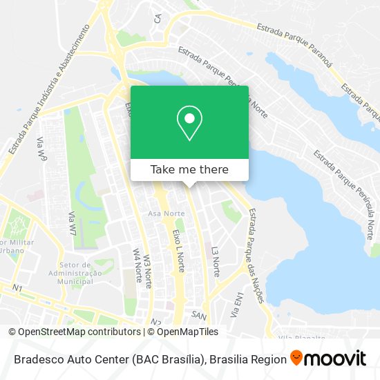 Mapa Bradesco Auto Center (BAC Brasília)