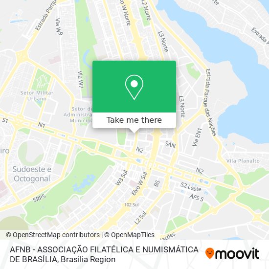 AFNB - ASSOCIAÇÃO FILATÉLICA E NUMISMÁTICA DE BRASÍLIA map