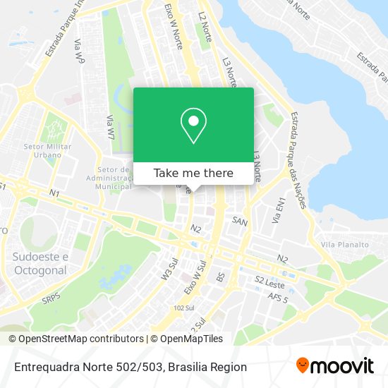 Entrequadra Norte 502/503 map