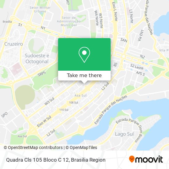 Quadra Cls 105 Bloco C 12 map