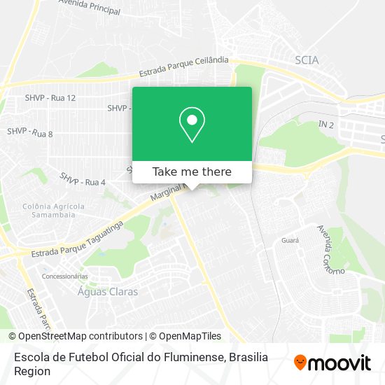 Mapa Escola de Futebol Oficial do Fluminense