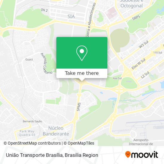 União Transporte Brasília map